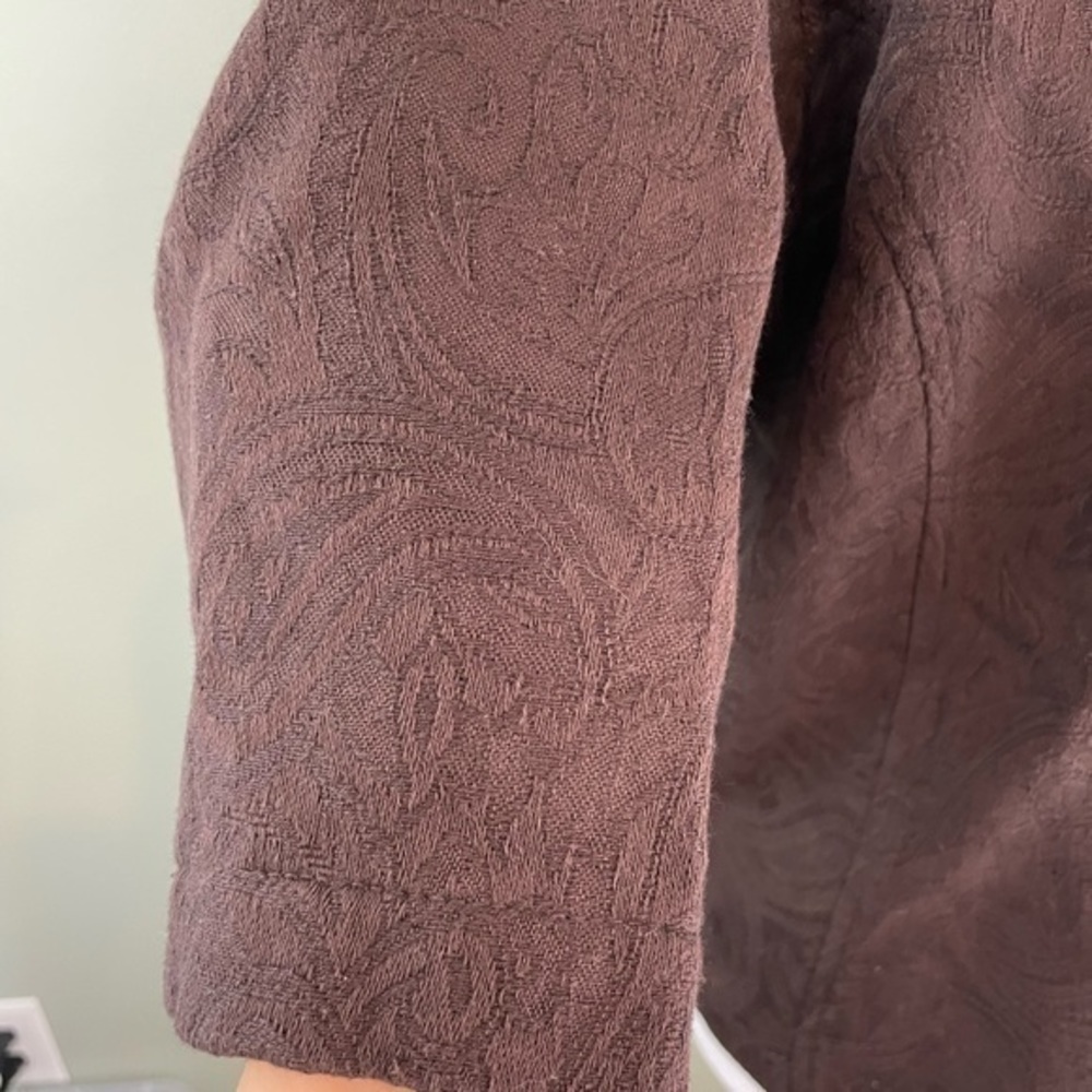 CHICO'S Size 2 Brown Gold Scroll Jupiter Jacket NWT MSRP $128 - Picture 6 of 9